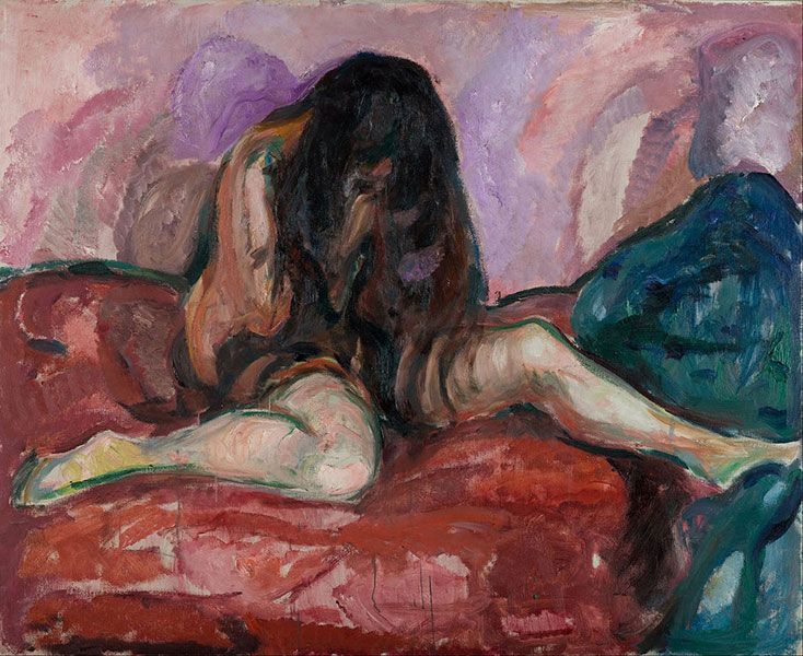 'Desnudo femenino llorando', (1913-14). E. Munch. Munch Museet Oslo.