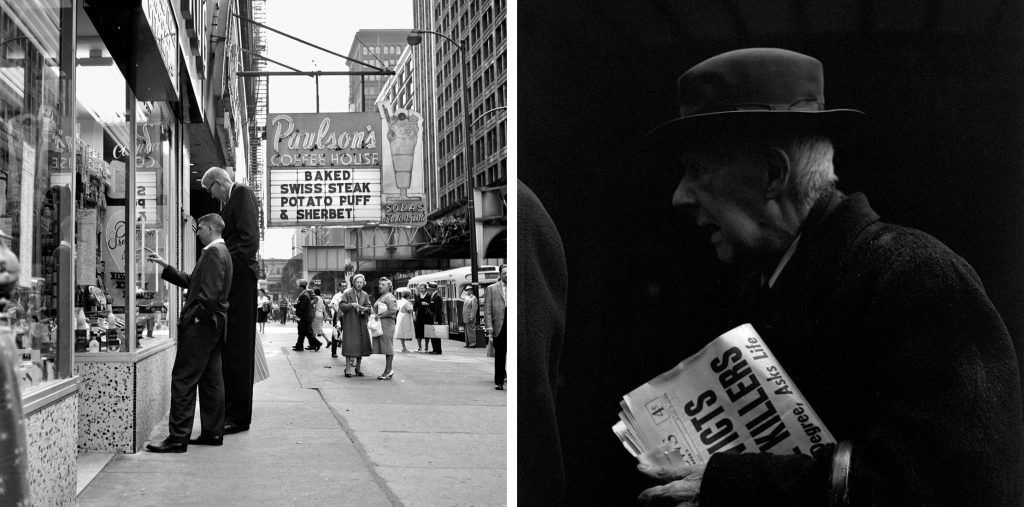 Izquierda: Agosto, 1960, Chicago. Derecha: sin título.