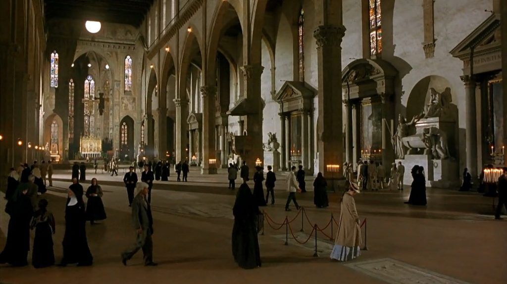 Escena de la película ‘Una habitación con vistas’ (J. Ivory, 1985) en el interior de la Santa Croce, Florencia, Italia.