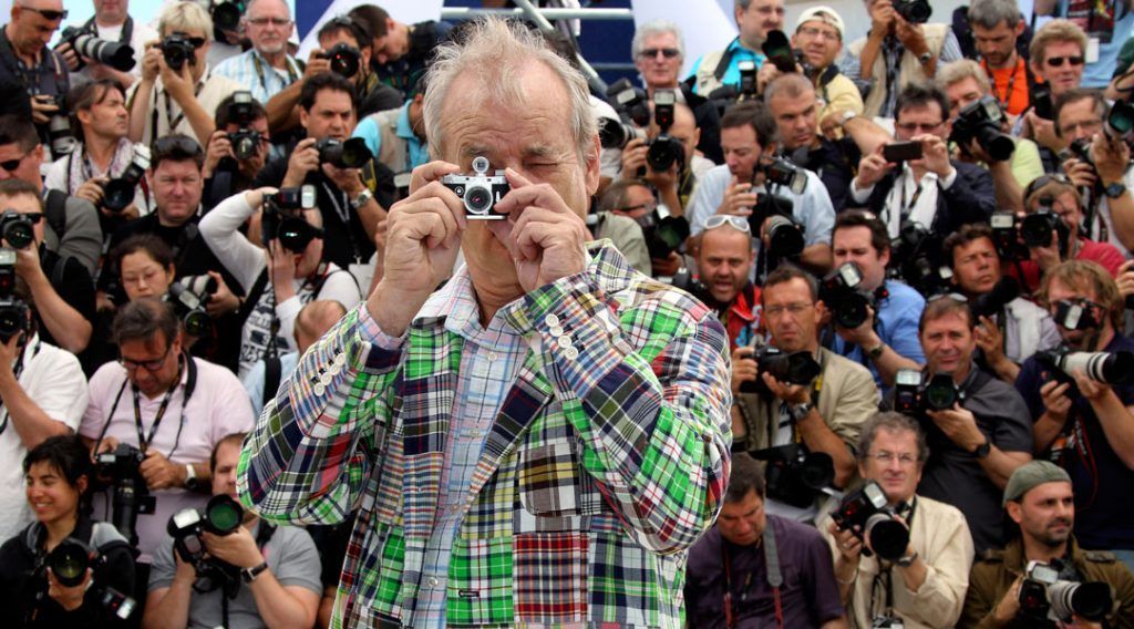 Bill Murray dando la nota en Cannes, en el estreno de Moonrise Kingdom (2012, Wes Anderson). 