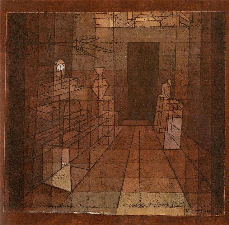 'Perspectiva con puerta abierta', 1923. Paul Klee.