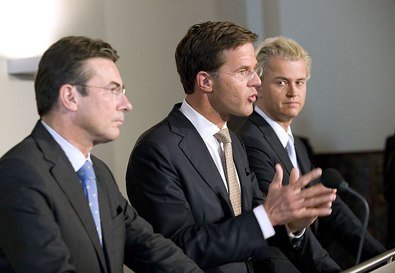 Mark Rutte (VVD), Maxime Verhagen (CDA) and Geert Wilders (PVV). Source: Flickr.