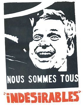Atelier de l’Ecole Nationale des Beaux-Arts Atelier Populaire (1968), «Nous sommes tous «indesirables» (Nosotros somos todos indeseables) [serigrafía]. 
