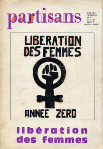 Portada del número especial de la Revue Partisans, titulada «Liberación de las mujeres. Año cero», noviembre 1970.
